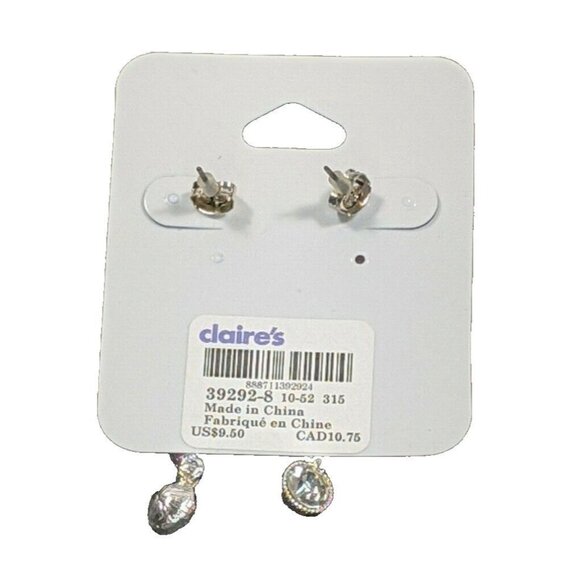 Claire's Cubic Zirconia 2.5 inch Silver Dangle Earrings 39292-8 Retired New - Picture 2 of 2